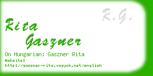 rita gaszner business card